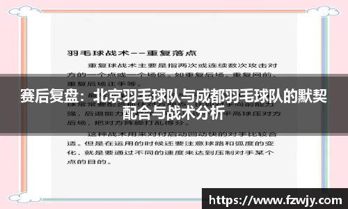 赛后复盘：北京羽毛球队与成都羽毛球队的默契配合与战术分析